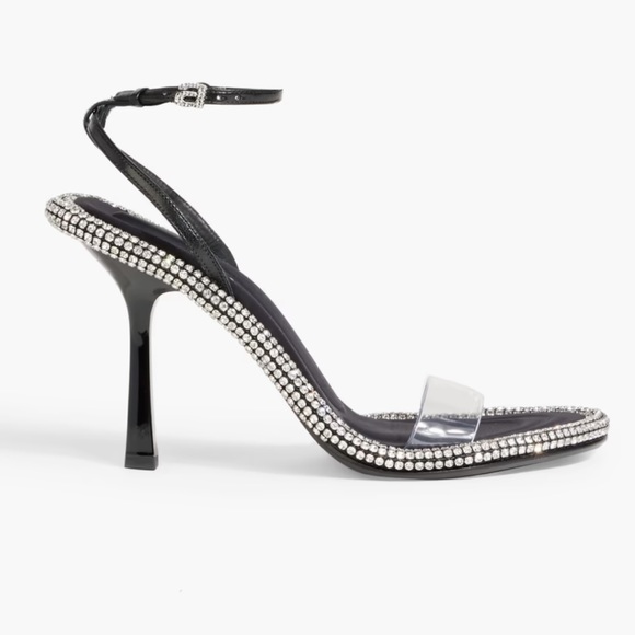 Alexander Wang Nima Crystal-Embellished Ankle-Stripe Sandal